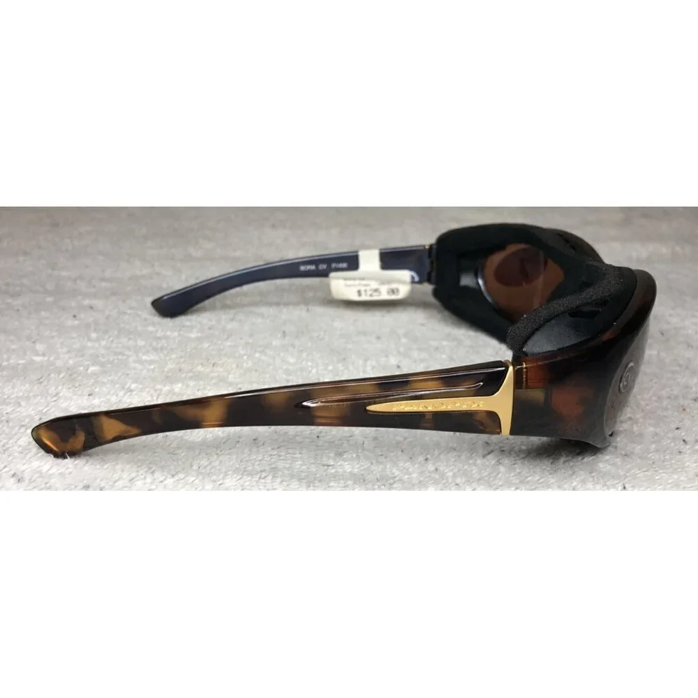 Panoptx - BORA CV F1406 Motorcycle Padded Sport Sunglasses Dark Brown Tortoise